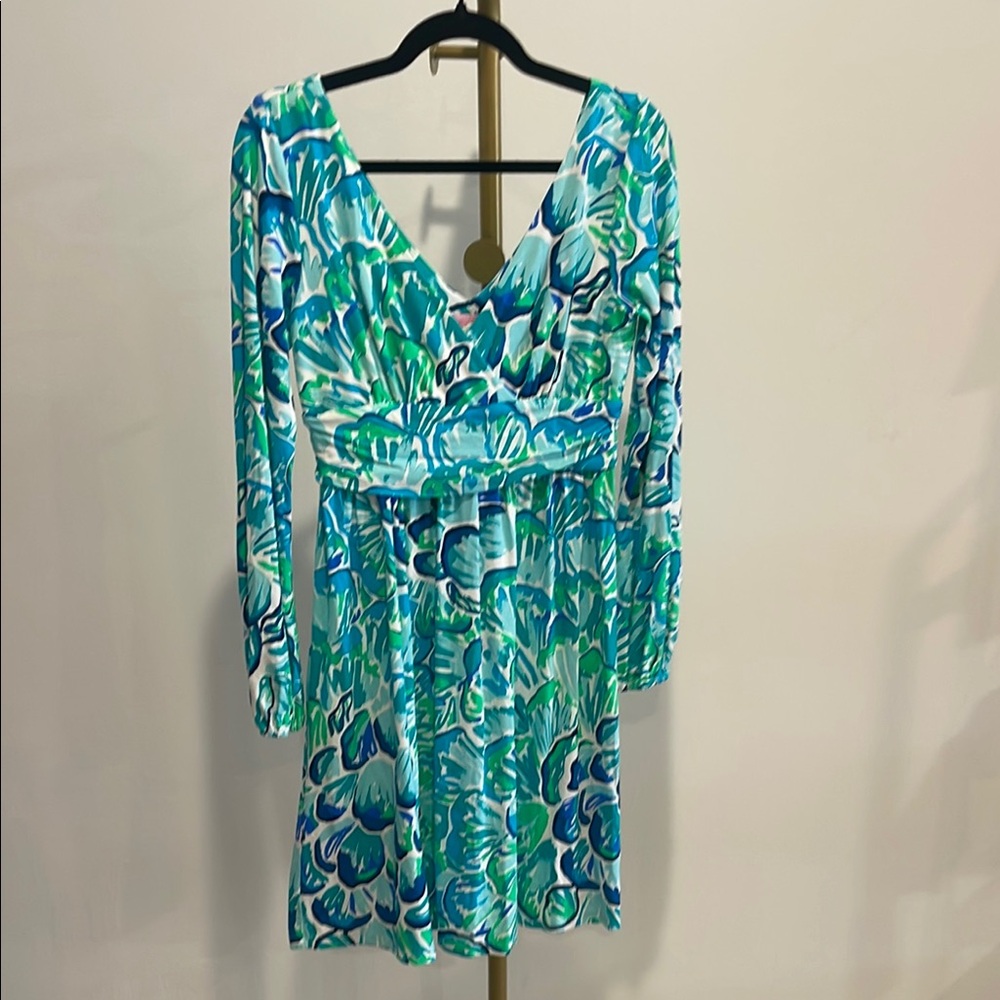 Lilly Pulitzer Blue and Green Floral Dress